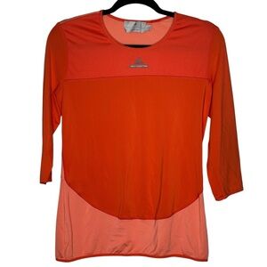 Adidas By Stella Mccartney Barricade Orange Crewneck 3/4 Sleeve Top | Size: L